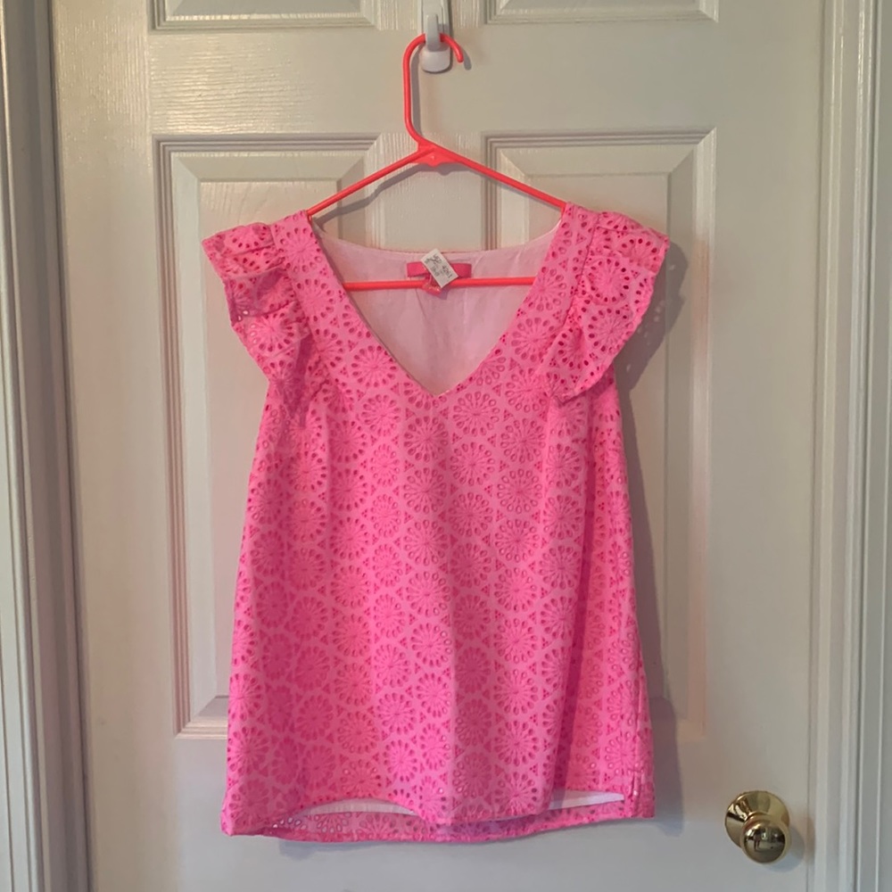 Hot Pink Lilly, worn 2 times and dry cleaned.